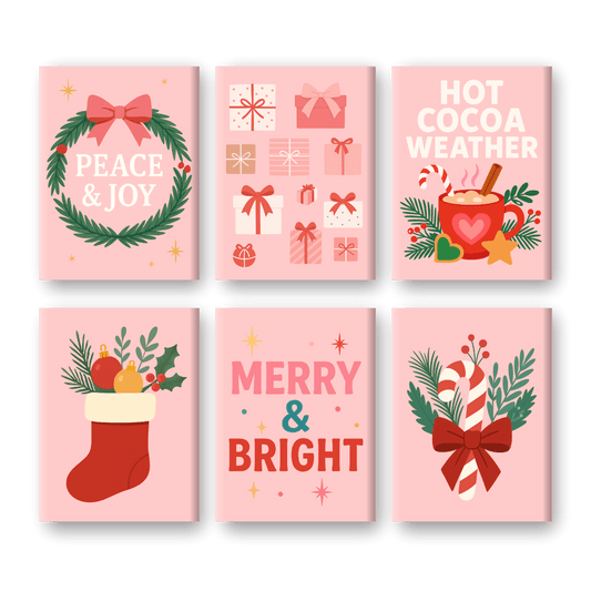 6 Mini Paintings - Christmas Season Set-Paint by numbers