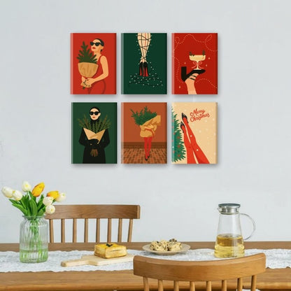 6 Mini Paintings | Classy Christmas Set