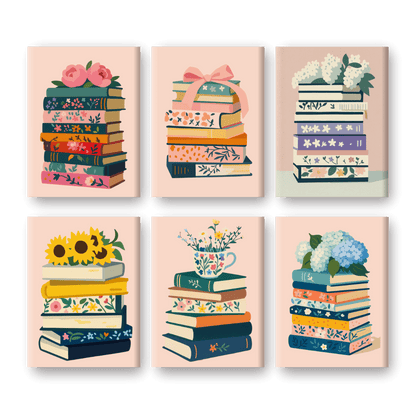 6 Mini Paintings - Colorful Books Set-Paint by numbers