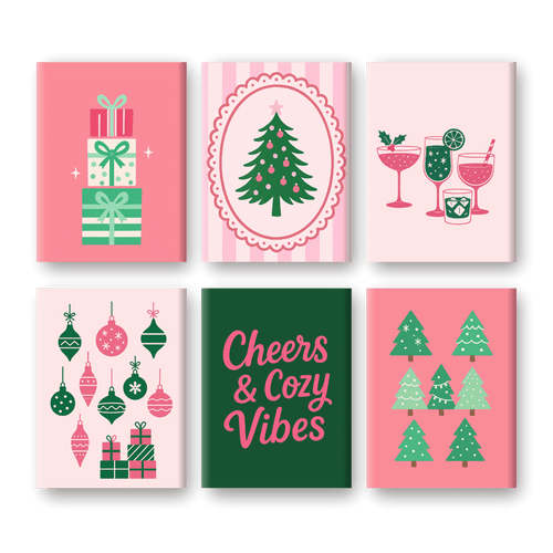 6 Mini Paintings | Cozy Vibes Christmas Set