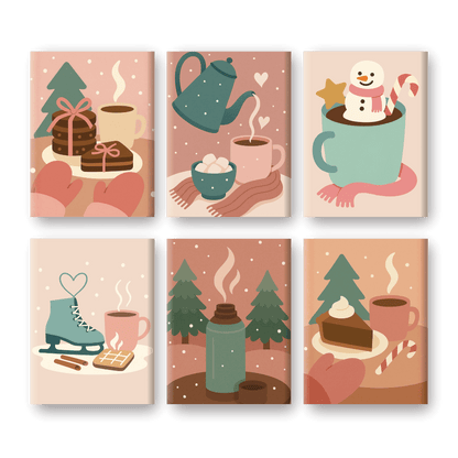 6 Mini Paintings - Cozy Winter Set-Paint by numbers
