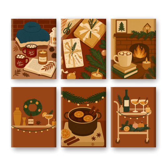 6 Mini Paintings - Cozy Winter Set-Paint by numbers