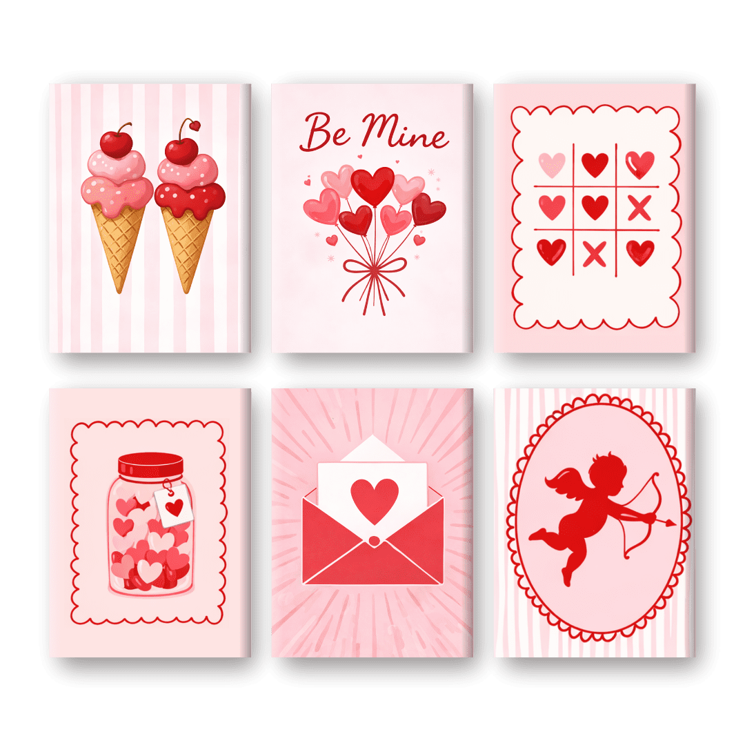 6 Mini Paintings - Cupid Set- Paint by Numbers