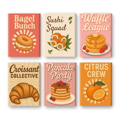 6 Mini Paintings - Delicious Food Set-Paint by numbers