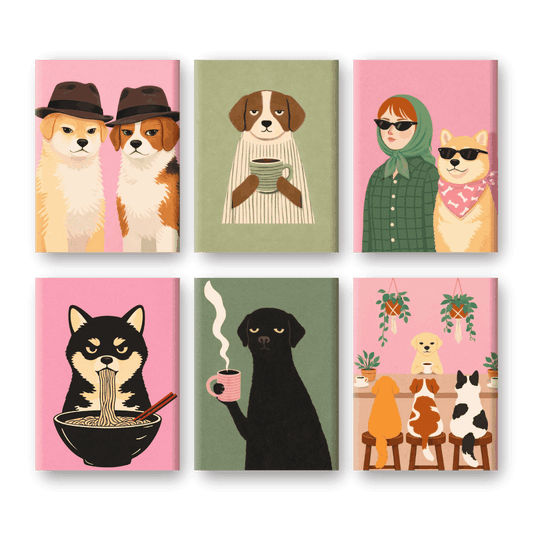 6 Mini Paintings - Dog Life Set- Paint by Numbers