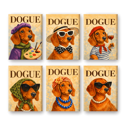 6 Mini Paintings - Dogue Set- Paint by Numbers