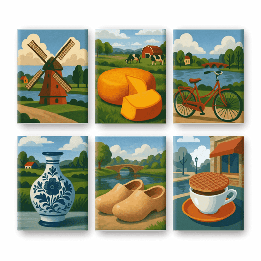 6 Mini Paintings - Dutch Landscapes Set- Paint by Numbers