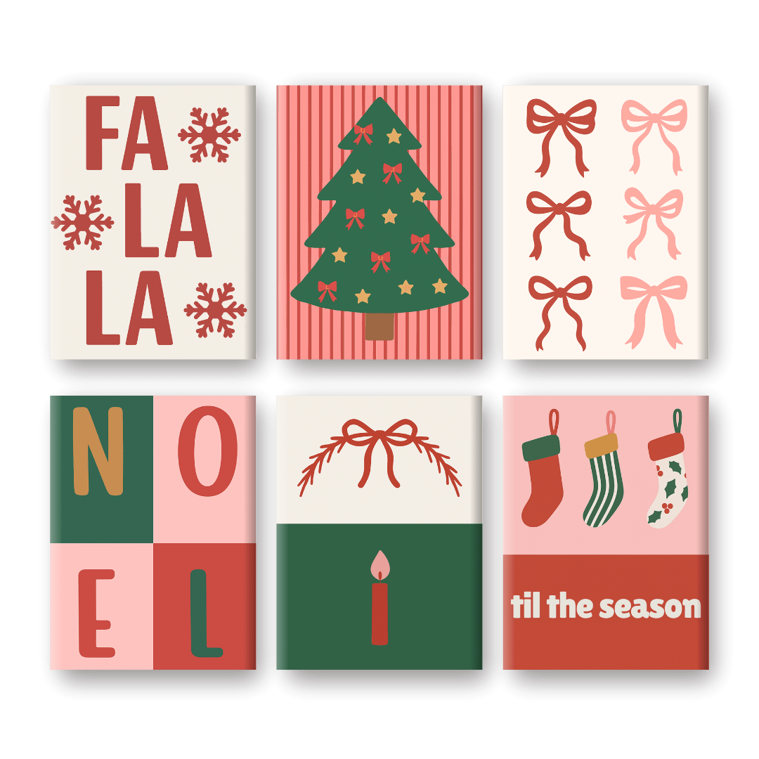 6 Mini Paintings - Fa La La Christmas Set-Paint by numbers