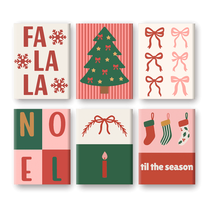 6 Mini Paintings - Fa La La Christmas Set-Paint by numbers