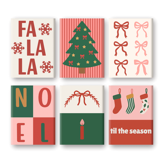 6 Mini Paintings - Fa La La Christmas Set-Paint by numbers