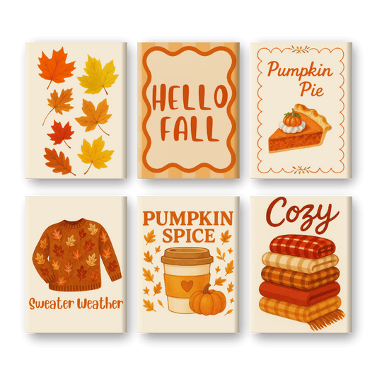 6 Mini Paintings - Fall Set-Paint by numbers