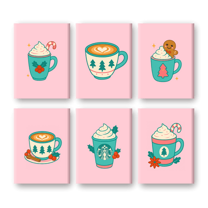 6 Mini Paintings | Festive Mug Set- Paint by Numbers