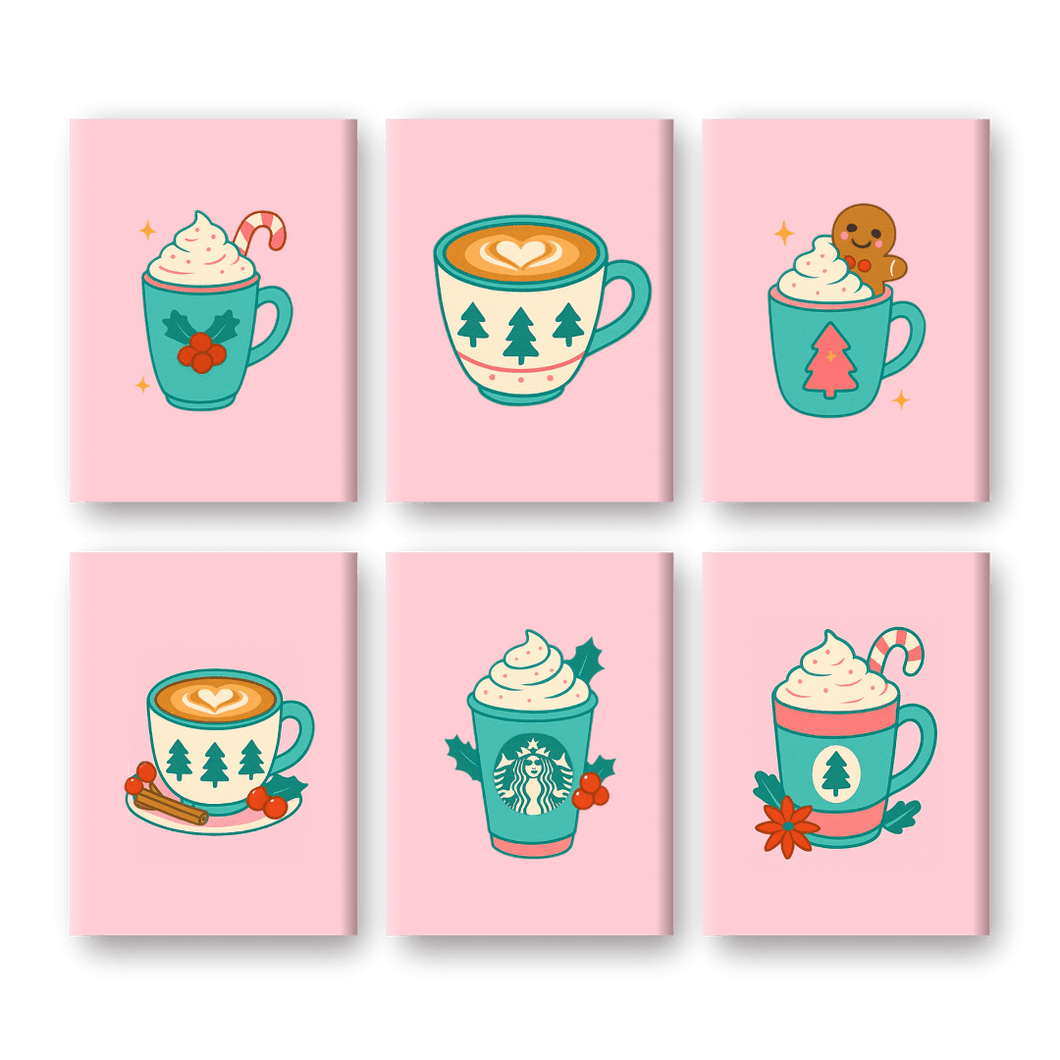 6 Mini Paintings | Festive Mug Set
