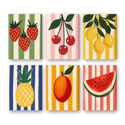 6 Mini Paintings - Fruit Set-Paint by numbers
