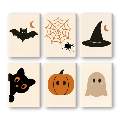 6 Mini Paintings - Halloween Set-Paint by numbers