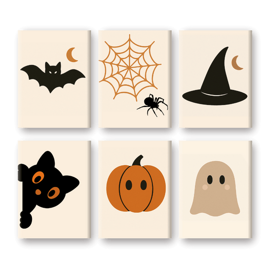 6 Mini Paintings - Halloween Set-Paint by numbers