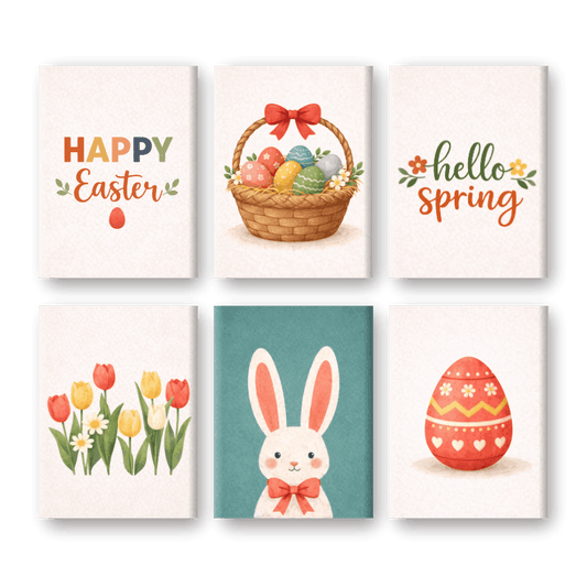 6 Mini Paintings - Happy Easter Set- Paint by Numbers