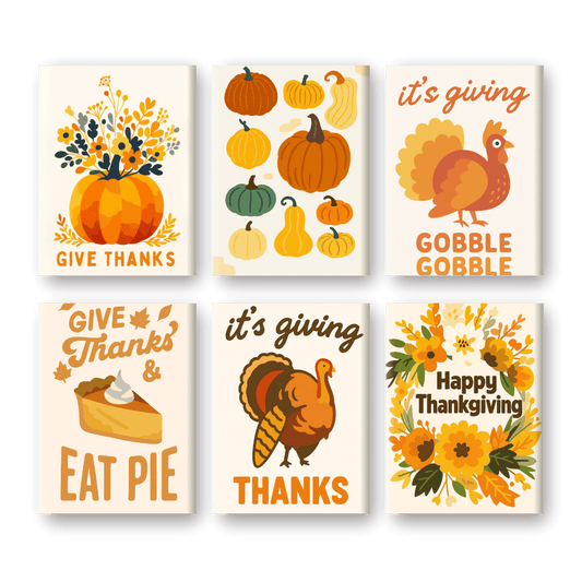6 Mini Paintings - Happy Thanksgiving Set-Paint by numbers