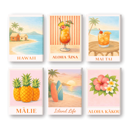 6 Mini Paintings - Hawaii Set- Paint by Numbers