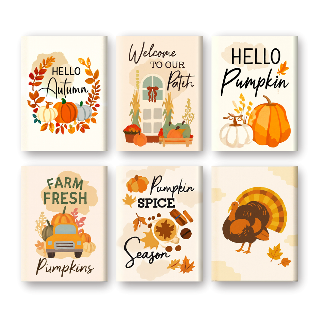 6 Mini Paintings   Hello Pumpkin Set