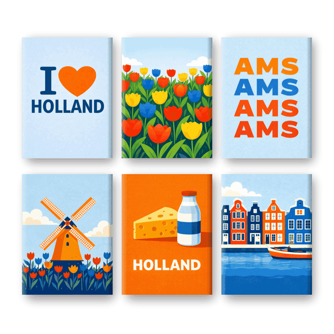 6 Mini Paintings - I Love Holland Set- Paint by Numbers