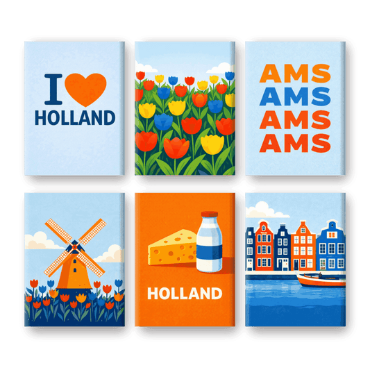 6 Mini Quadri - I Love Holland Set-Dipingi con i Numeri