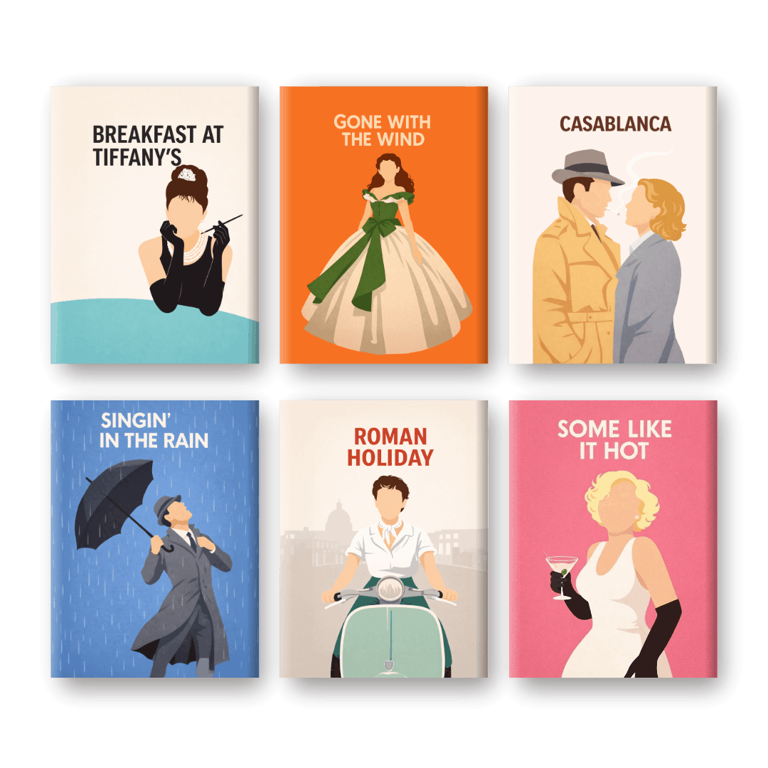 6 Mini Paintings - Iconic Movies Set- Paint by Numbers