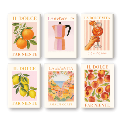 6 Mini Paintings - Italian ''Dolce Vita'' Set-Paint by numbers