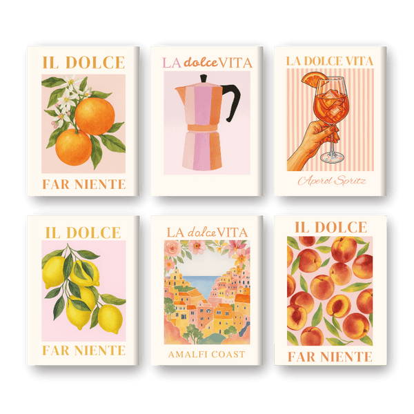 6 minicuadros - Set "Dolce Vita" italiano-Pintar por números