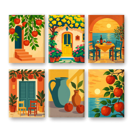 6 Mini Paintings - Italian Moments Set- Paint by Numbers