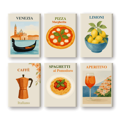 6 Mini Paintings - Italian Summer Set-Paint by numbers