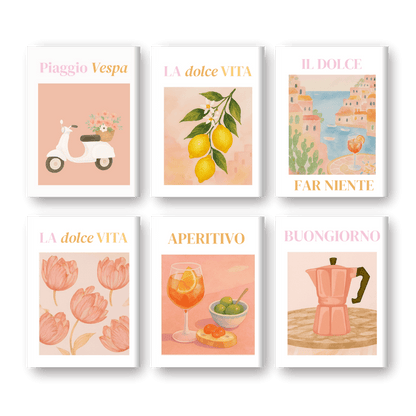 6 Mini Paintings - Italian Vibes Set-Paint by numbers