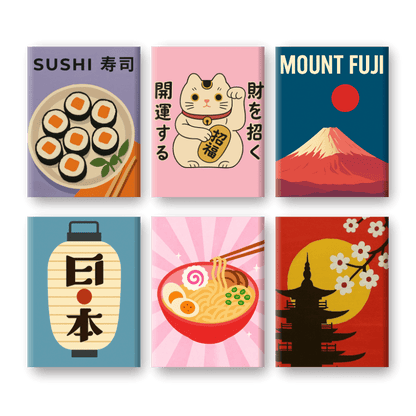 6 Mini Paintings - Japan Set-Paint by numbers