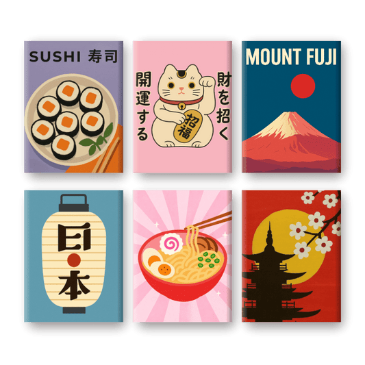 6 Mini Paintings - Japan Set-Paint by numbers