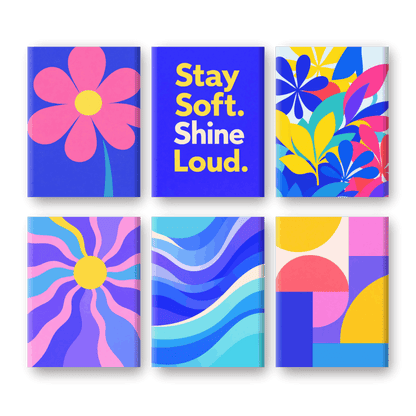 6 Mini Paintings - Color Pop Set- Paint by Numbers