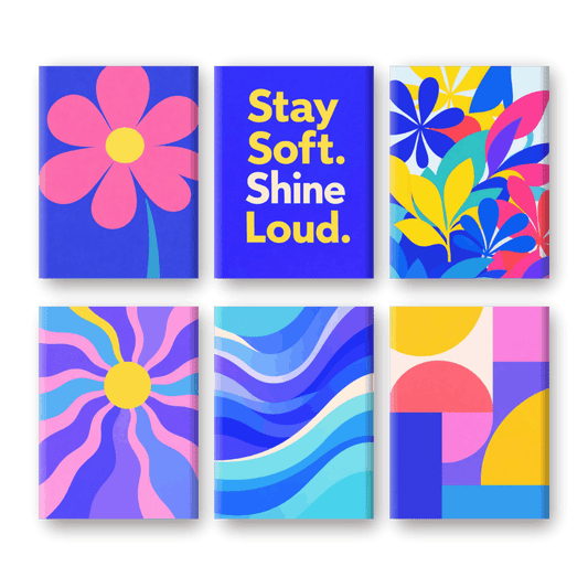 6 Mini Paintings - Color Pop Set- Paint by Numbers