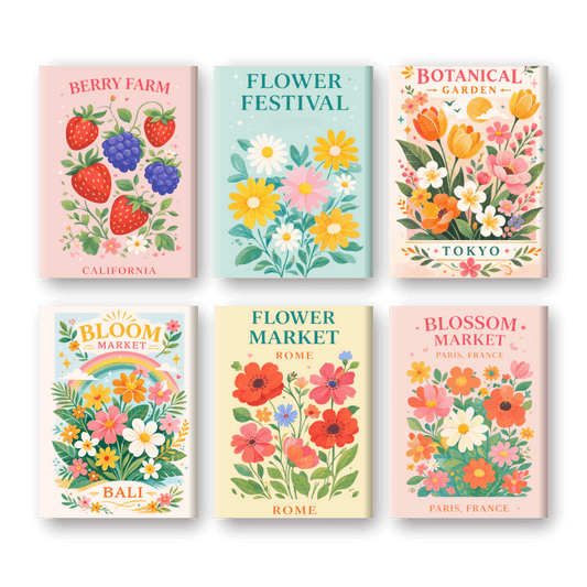 6 Mini Paintings - Flower Festival Set- Paint by Numbers