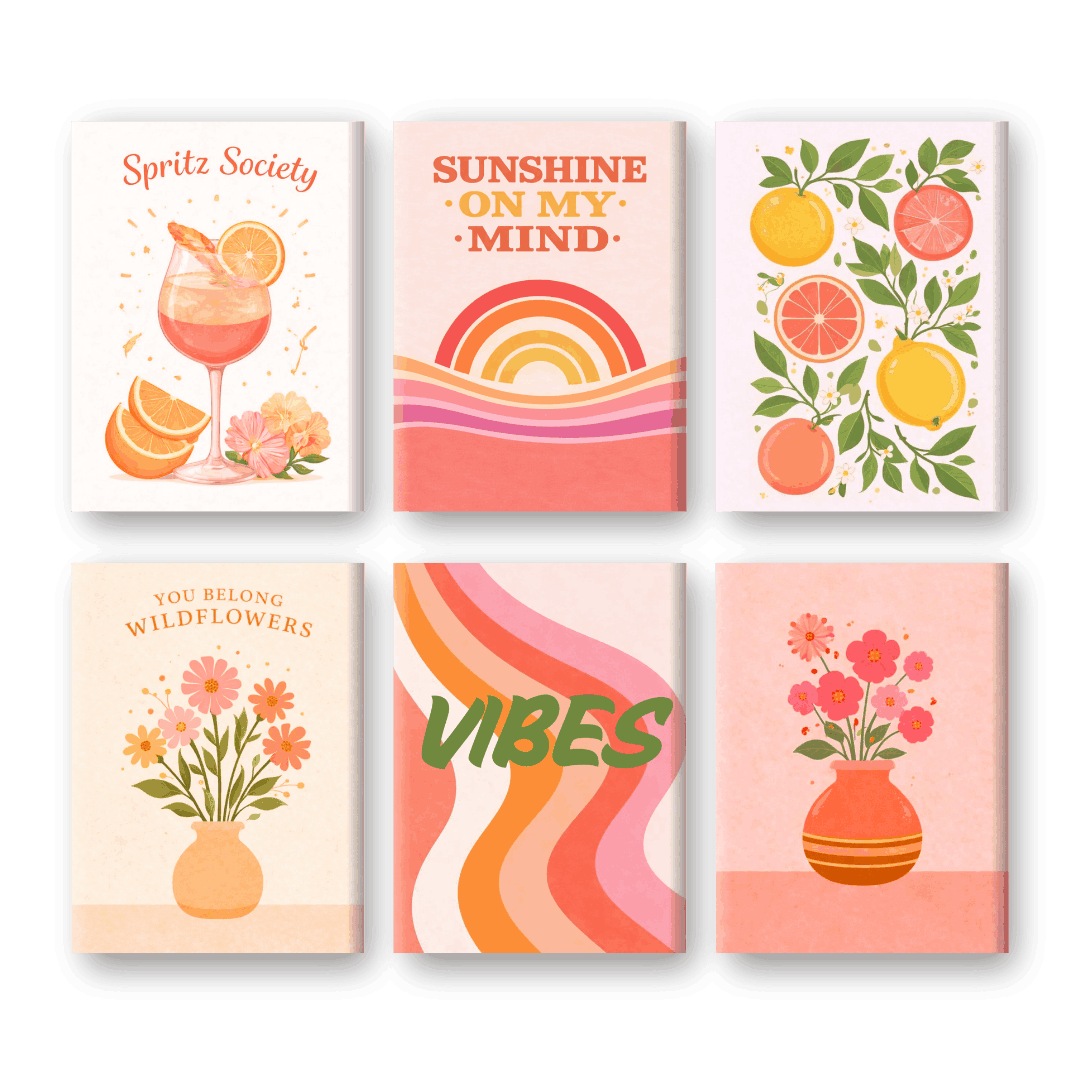6 Mini Paintings - Summer Vibes Set- Paint by Numbers