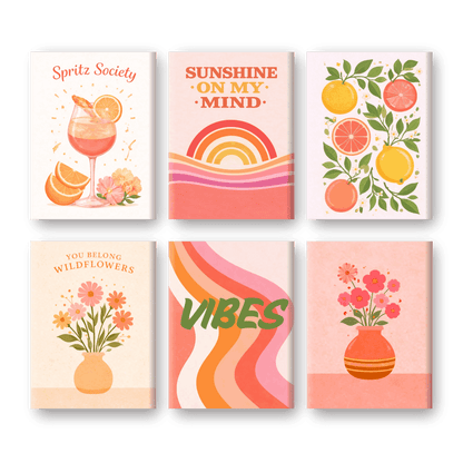6 Mini Paintings - Summer Vibes Set- Paint by Numbers
