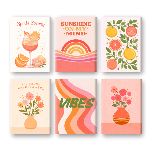 6 Mini Paintings - Summer Vibes Set- Paint by Numbers