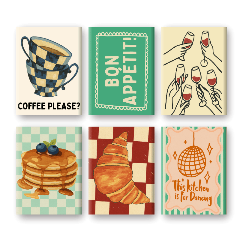 6 Mini Paintings - Kitchen Set-Paint by numbers