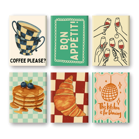 6 Mini Paintings - Kitchen Set-Paint by numbers