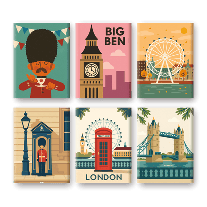 6 Mini Paintings - London Set-Paint by numbers