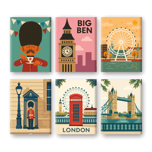 6 Mini Paintings - London Set-Paint by numbers