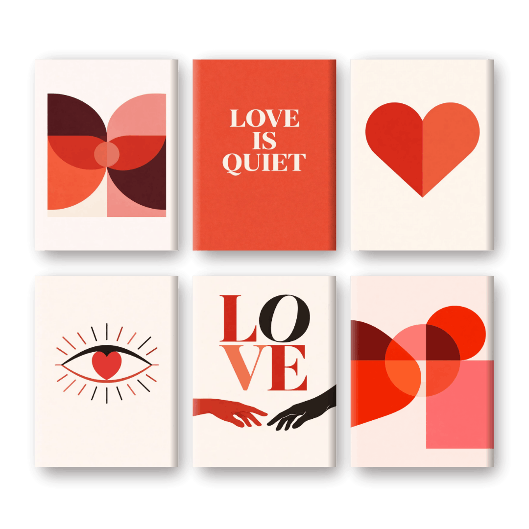 6 Mini Paintings - Love Is Quiet Set- Paint by Numbers