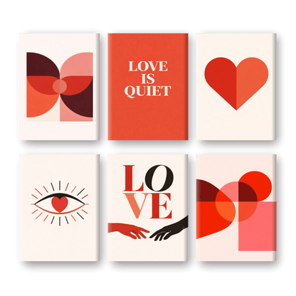 6 Mini Paintings - Love Is Quiet Set- Paint by Numbers