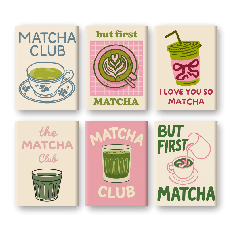 6 Mini Paintings - Matcha Set-Paint by numbers