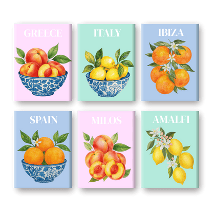 6 Mini Paintings - Mediterranean Fruit Set-Paint by numbers