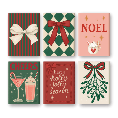 6 Mini Paintings - Merry Christmas Set