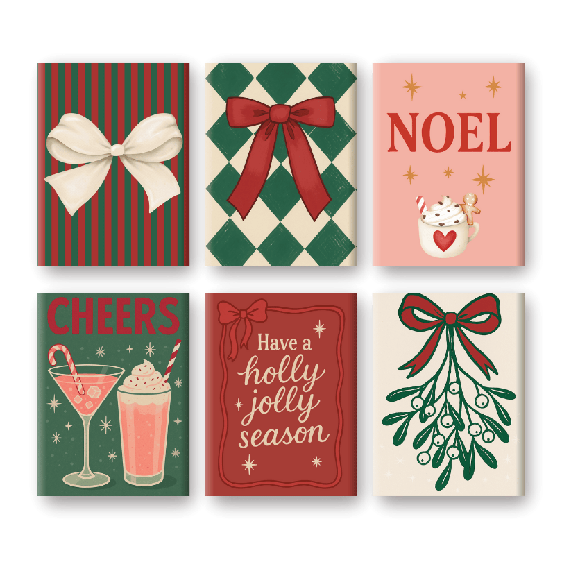 6 Mini Paintings   Merry Christmas Set